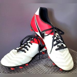 Womens Nike Tiempo Rio III White Black Bright Crimson Cleats Sz 8